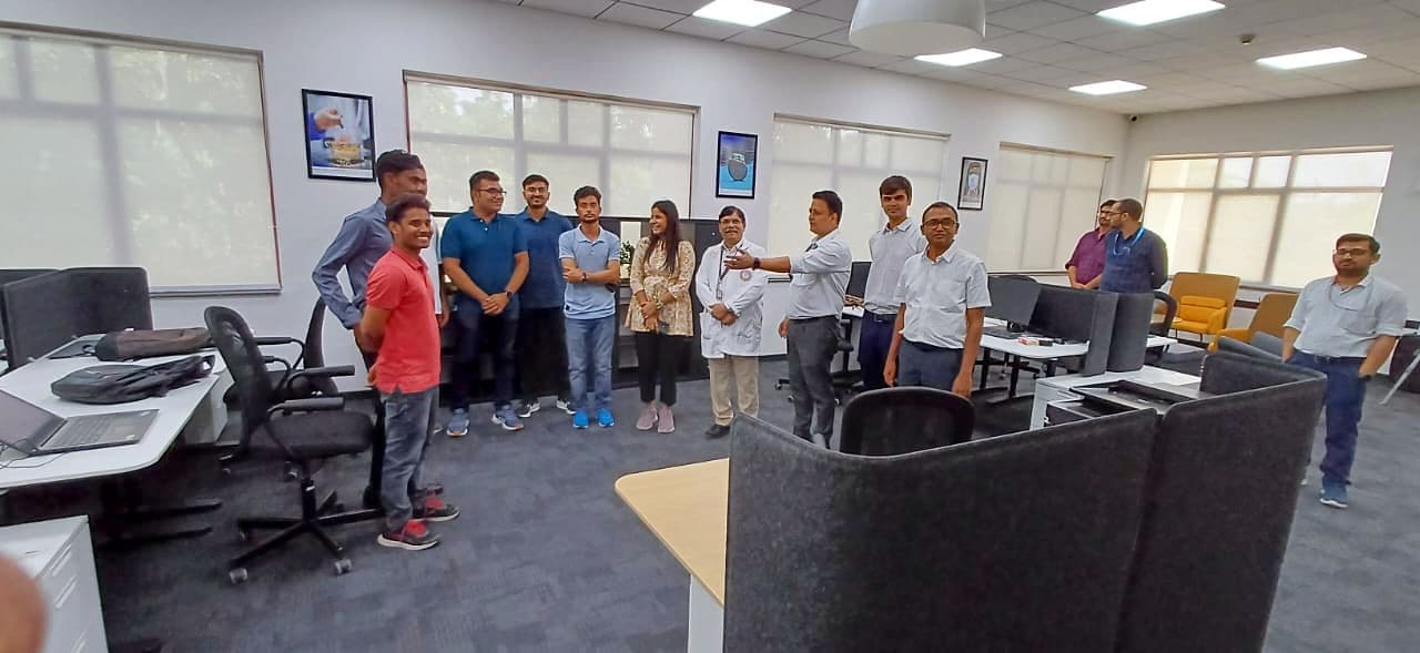 Group gathered in a computer lab