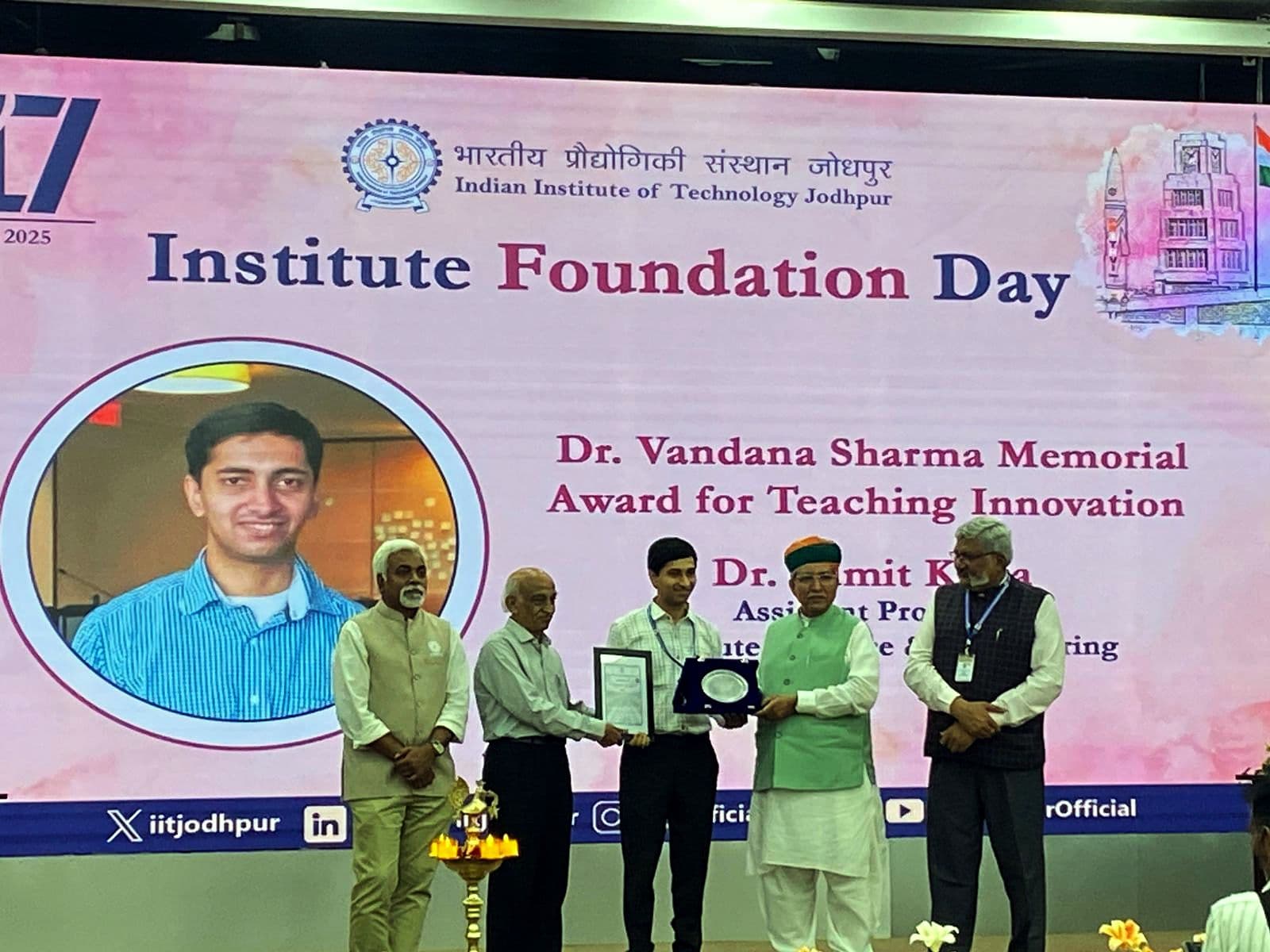 Award presentation at IIT Jodhpur Foundation Day 2025