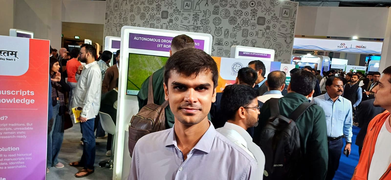 Visitors at a technology exhibition